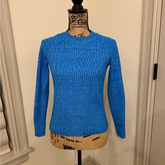 LOFT Sweaters - LOFT Blue Cable Knit Sweater XS - NEW with tags!